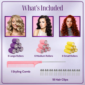 Asani self-grip rollers secure curls without clips.