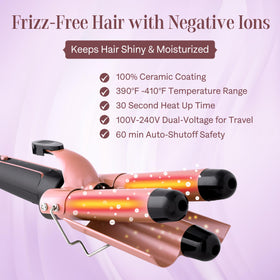 Asani tapered barrel enables tapered curls and flexible styling options