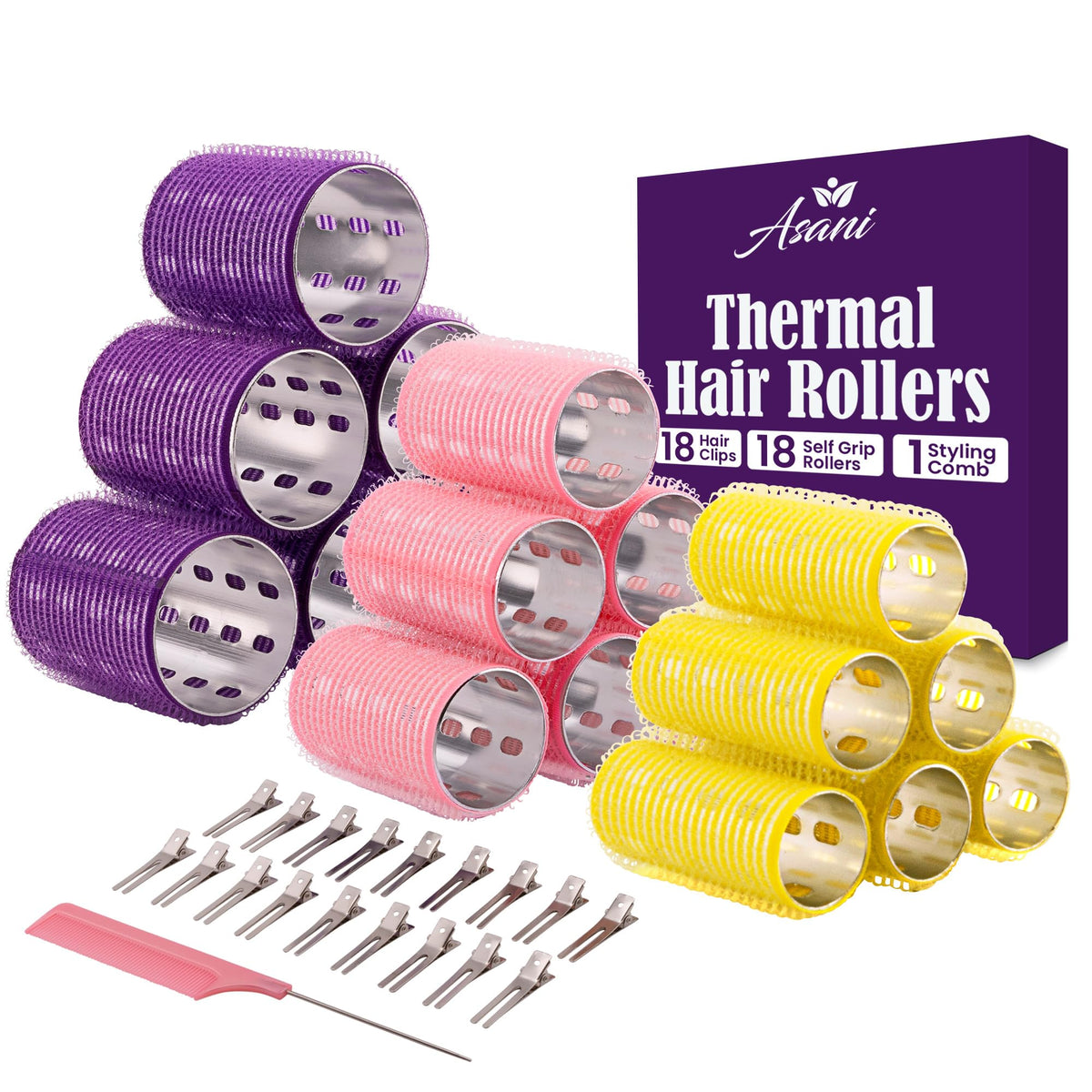 Asani thermal rollers 37-piece set deliver quick, long-lasting curls.