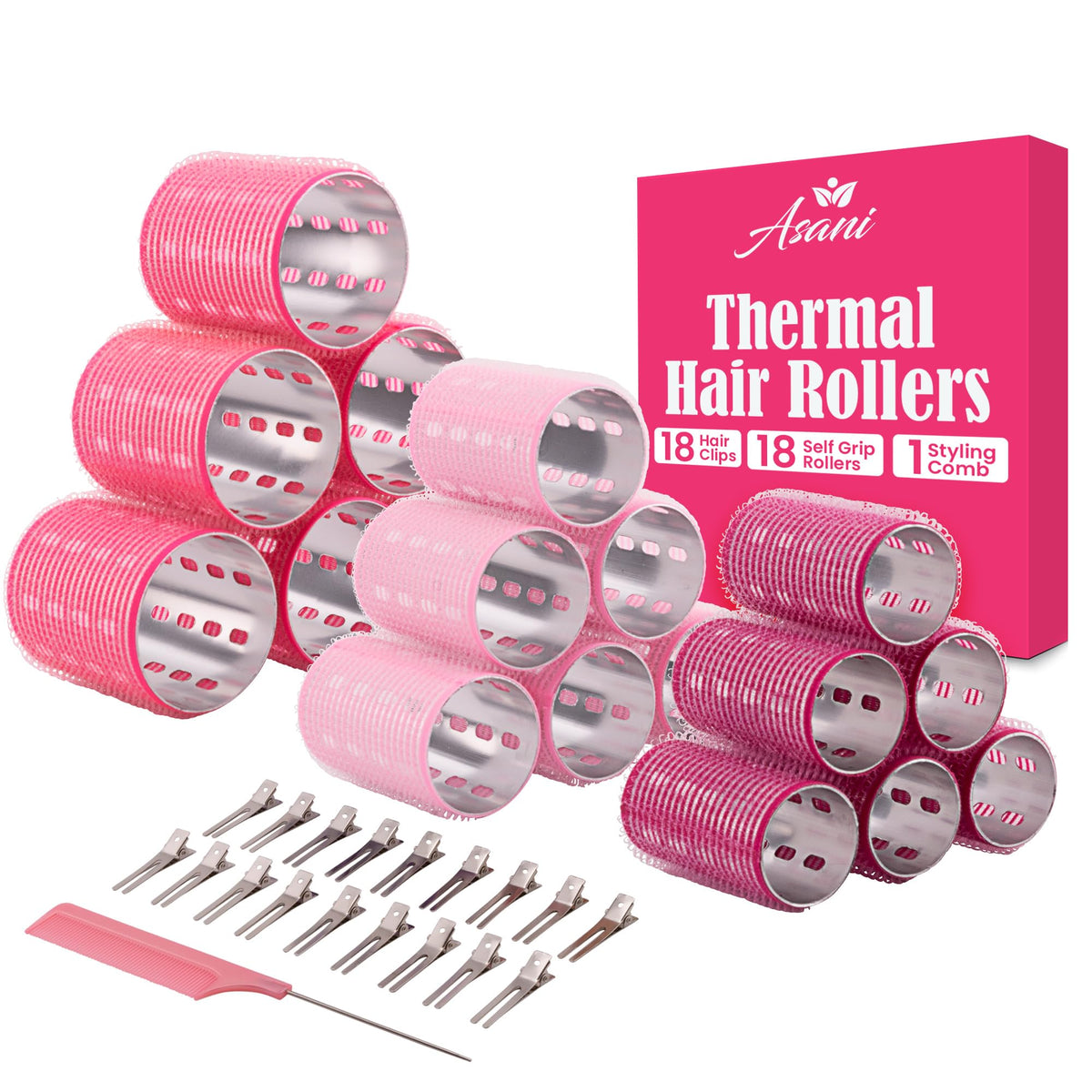Asani thermal rollers 37-piece set for voluminous all-day curls.