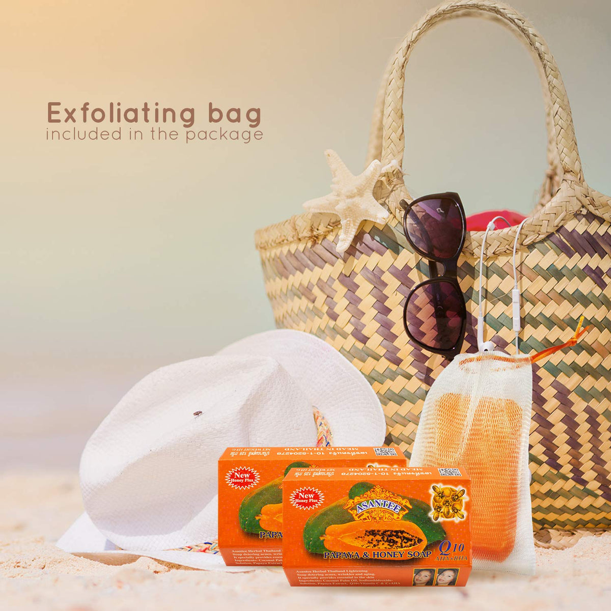 ASANTEE Papaya & Honey Soap Bar lather demonstrates rich bubbles for smooth cleansing.