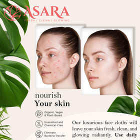 ASARA Clean Face Towels XL biodegradable fiber close-up