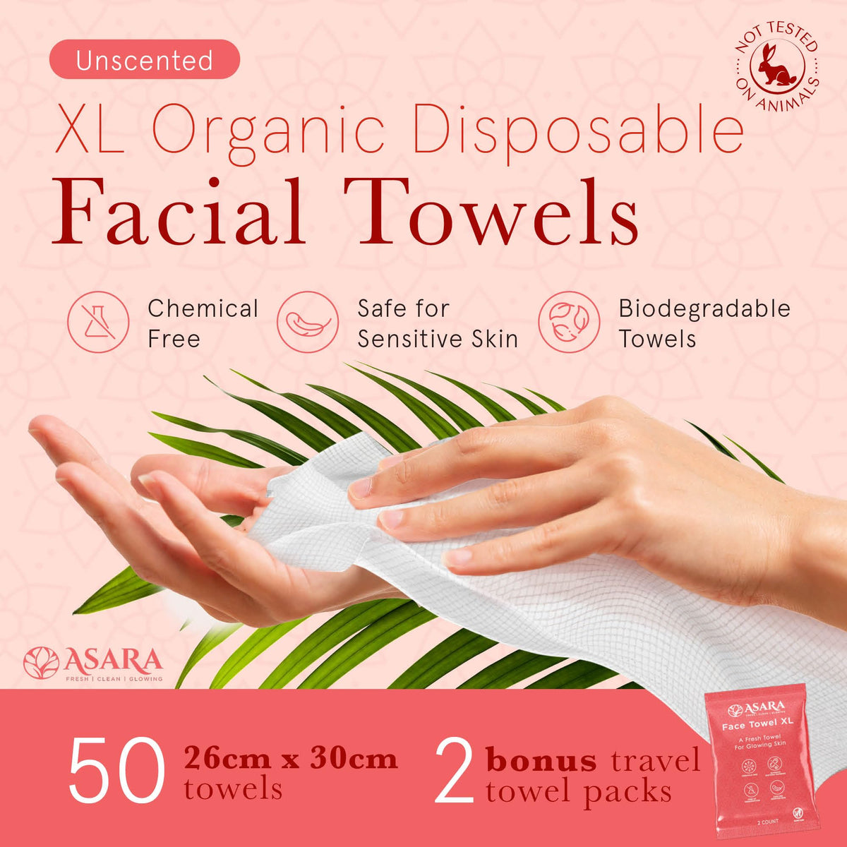 ASARA Clean Face Towels XL on the go refresh usage scene