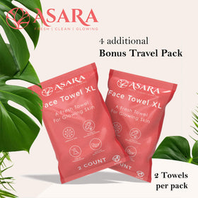 ASARA Clean Face Towels XL two boxes with bonus travel wipes