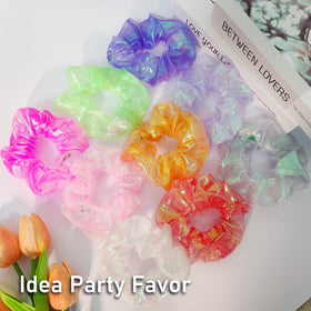 Asawira mermaid scrunchies glow at slumber parties with bold outfits