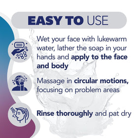 Asepxia bar soap one-point-eight-percent salicylic acid demonstrates targeted acne care.