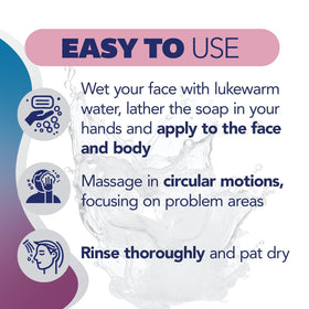 Asepxia deep pore cleansing action targets oil and impurities for balanced skin.