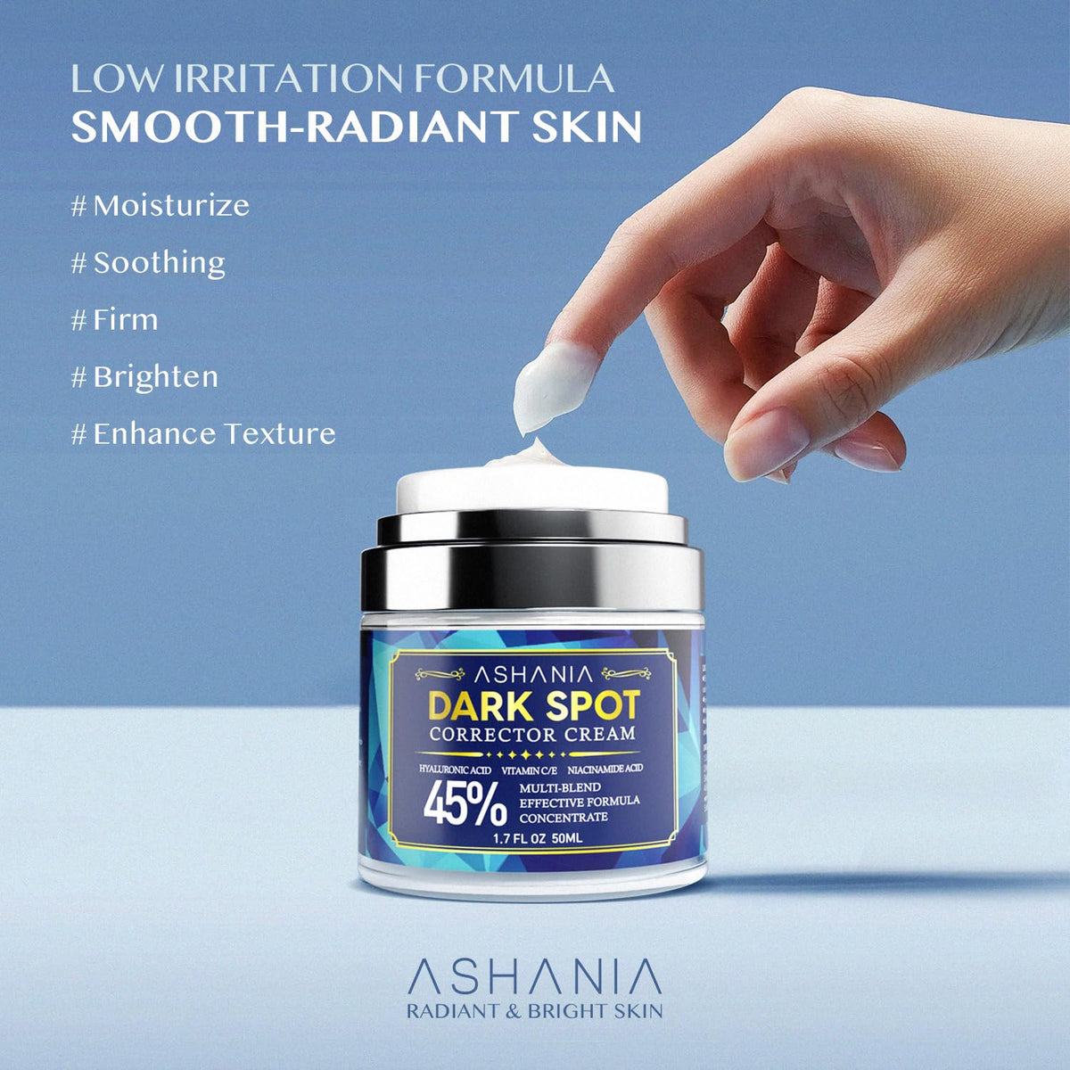 Ashania even-tone close-up indicating smoother complexion