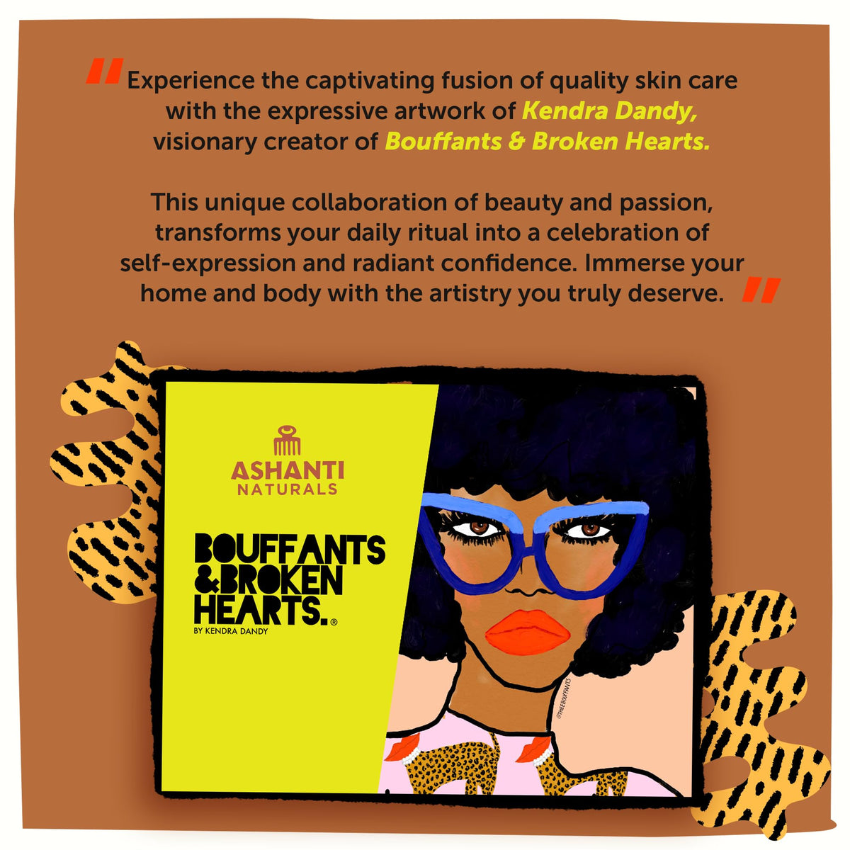 Ashanti Naturals Collab Bouffants Broken Hearts artwork evokes artisanal beauty