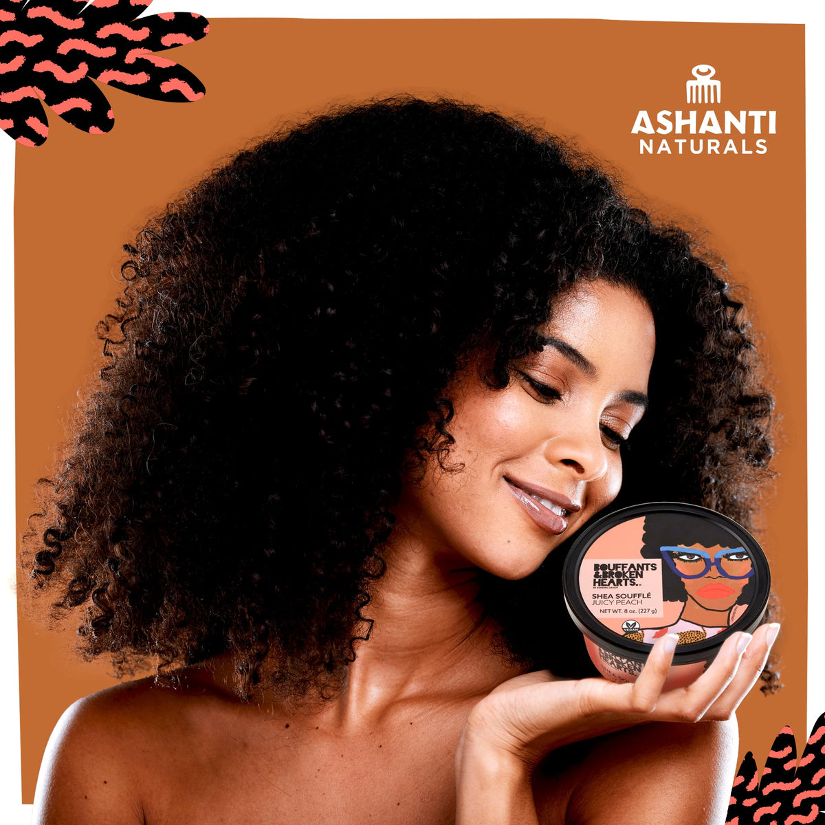 Ashanti Naturals packaging box showcases eco-friendly branding and gift-ready presentation.