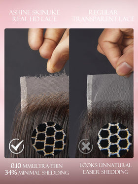 ASHINE closure 6-inch parting space enables natural middle or side part