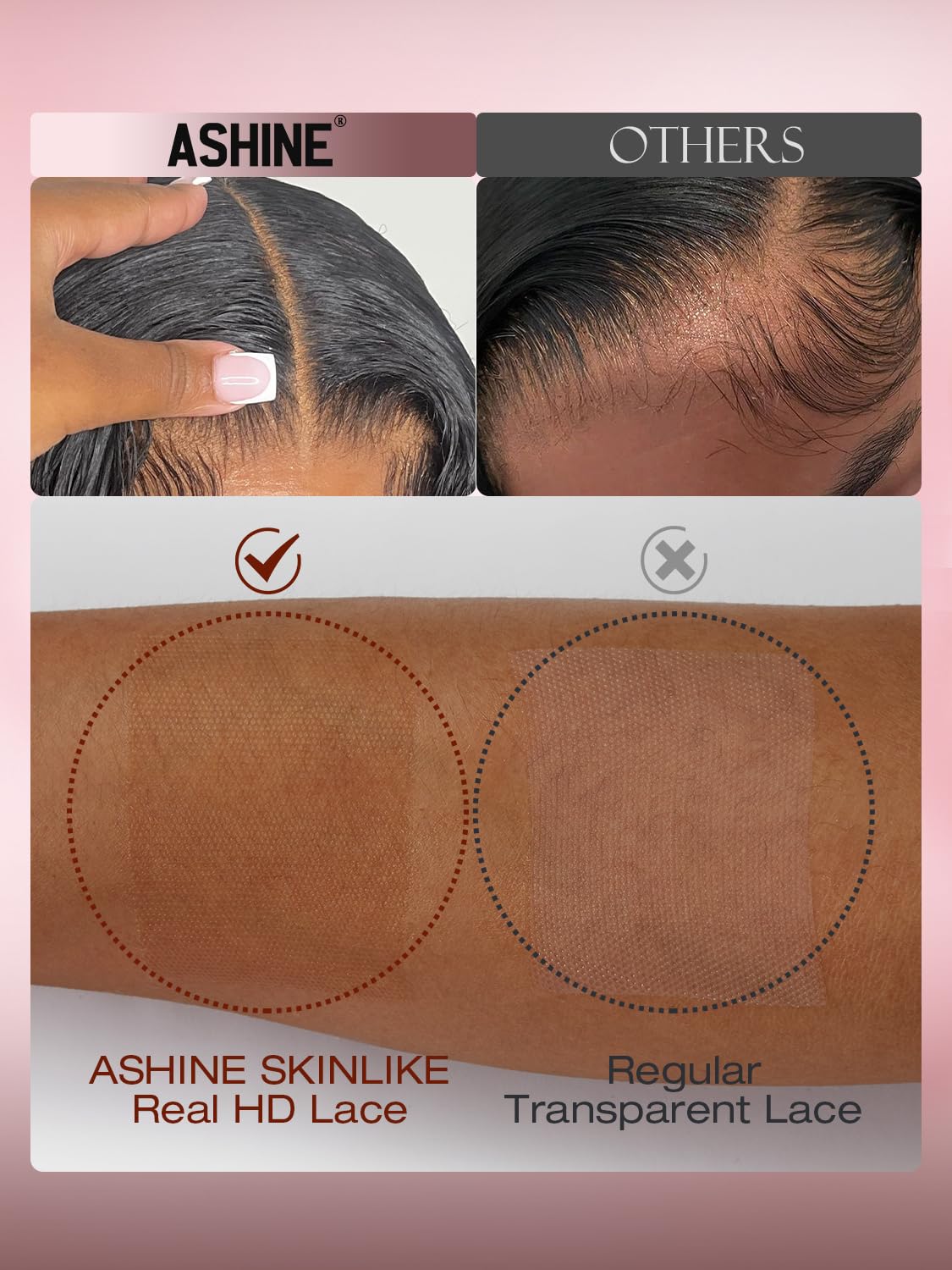 ASHINE closure supports heat styling and color processing while maintaining shine