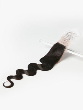 ASHINE 2x6 HD lace closure close-up shows invisible bleached knots for natural hairline