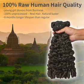 ASHINE Burmese Curly Bundles 18-inch length shows movement and length.