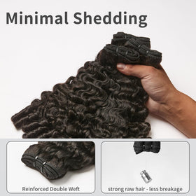 ASHINE Burmese Curly Bundles close-up weft detail highlights durability.
