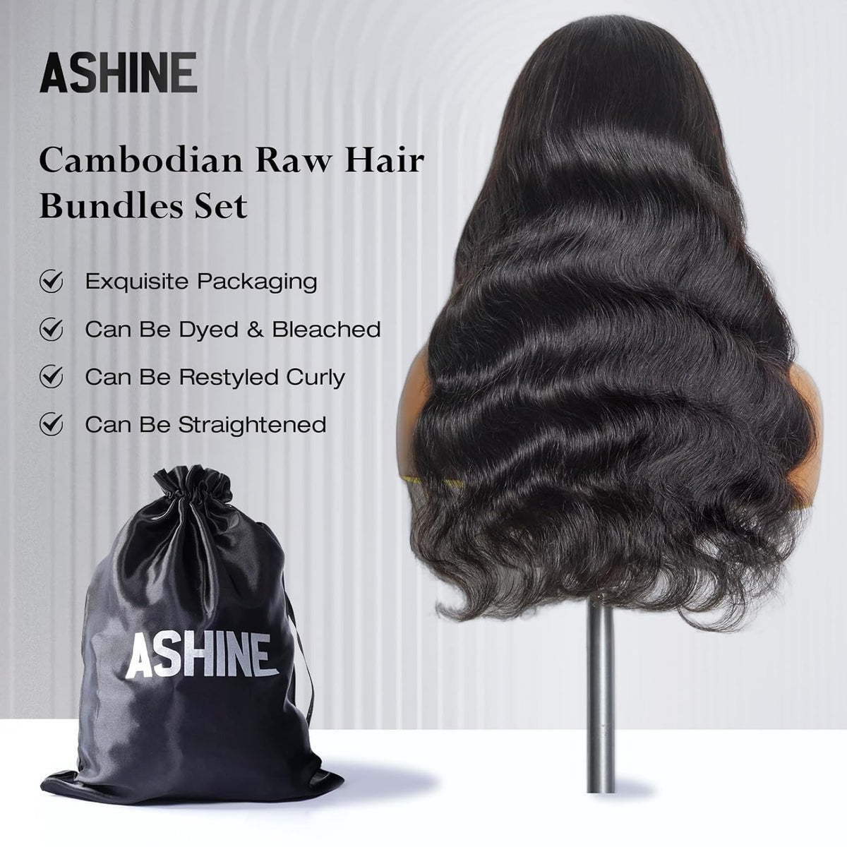 ASHINE velvet-soft feel bundle ready for styling and natural look