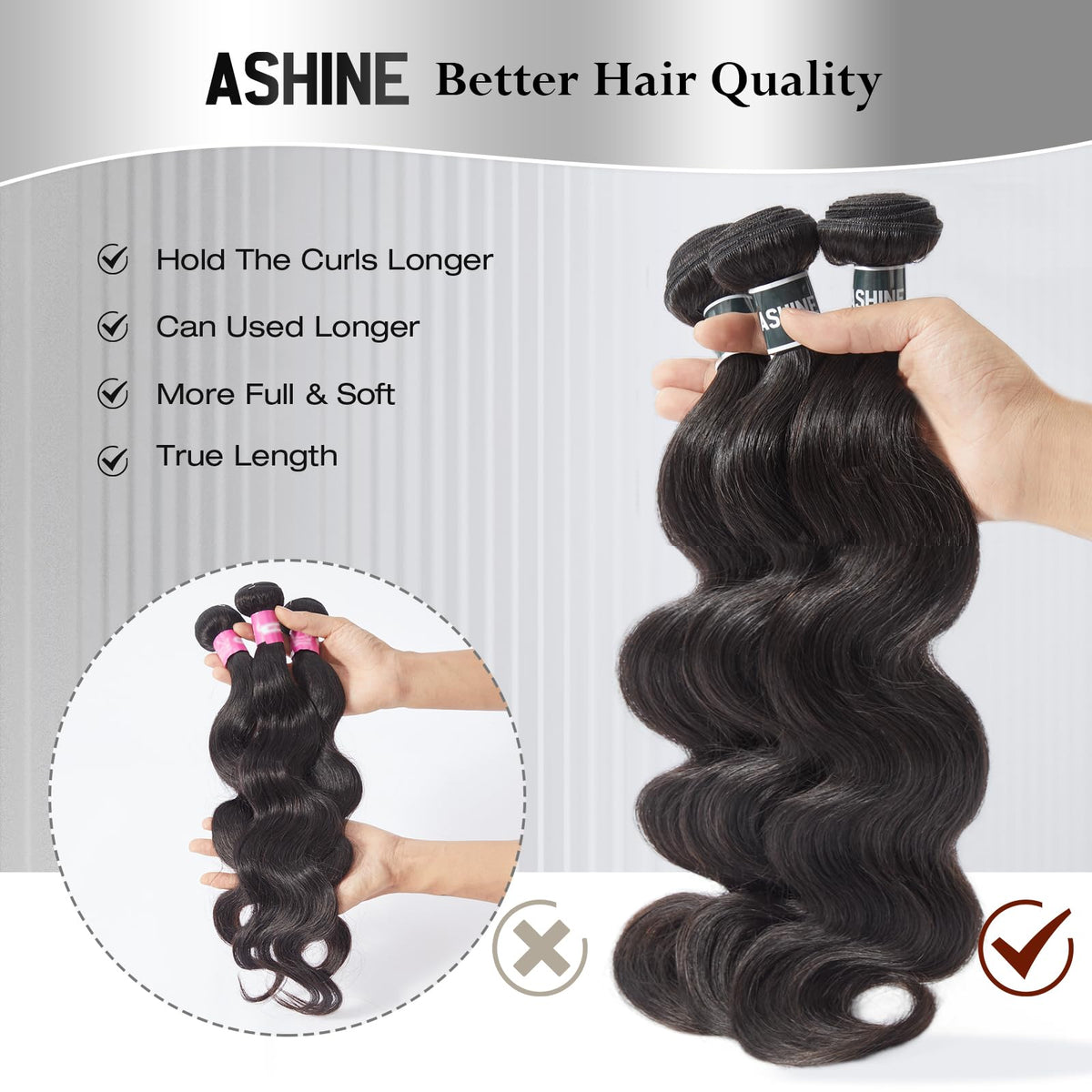 ASHINE dyed and bleached-ready hair offers versatile color options