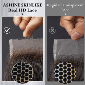 ASHINE HD lace closure with invisible knots for seamless scalp appearance.