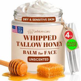 ASHTON CARE whipped tallow honey balm jar close-up for deep hydration