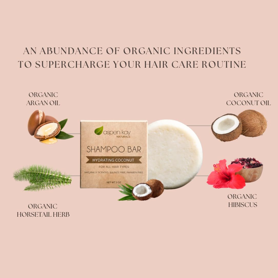 Aspen Kay Naturals shampoo bar lathers to hydrate without stripping.