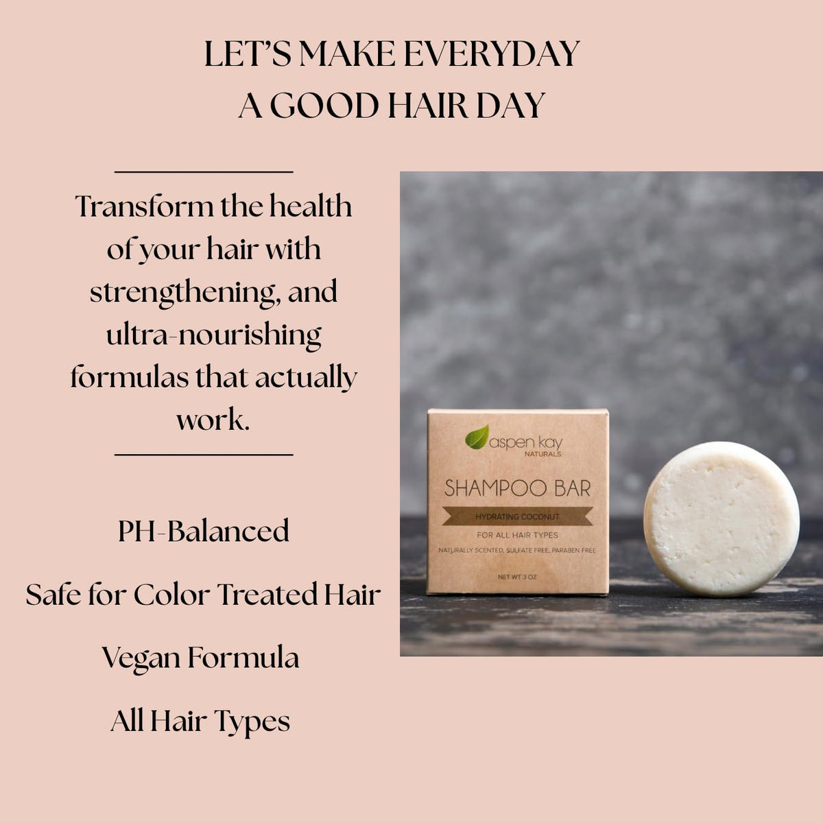 Aspen Kay Naturals USA-made label highlights handcrafted, small-batch production.