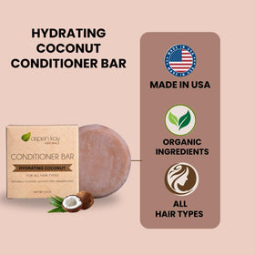 Aspen Kay Naturals conditioner bar in use for detangling moisture.