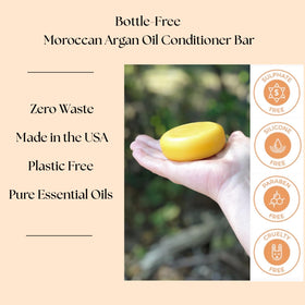 Aspen Kay Naturals lemongrass conditioner bar in travel case demonstrates portable care.
