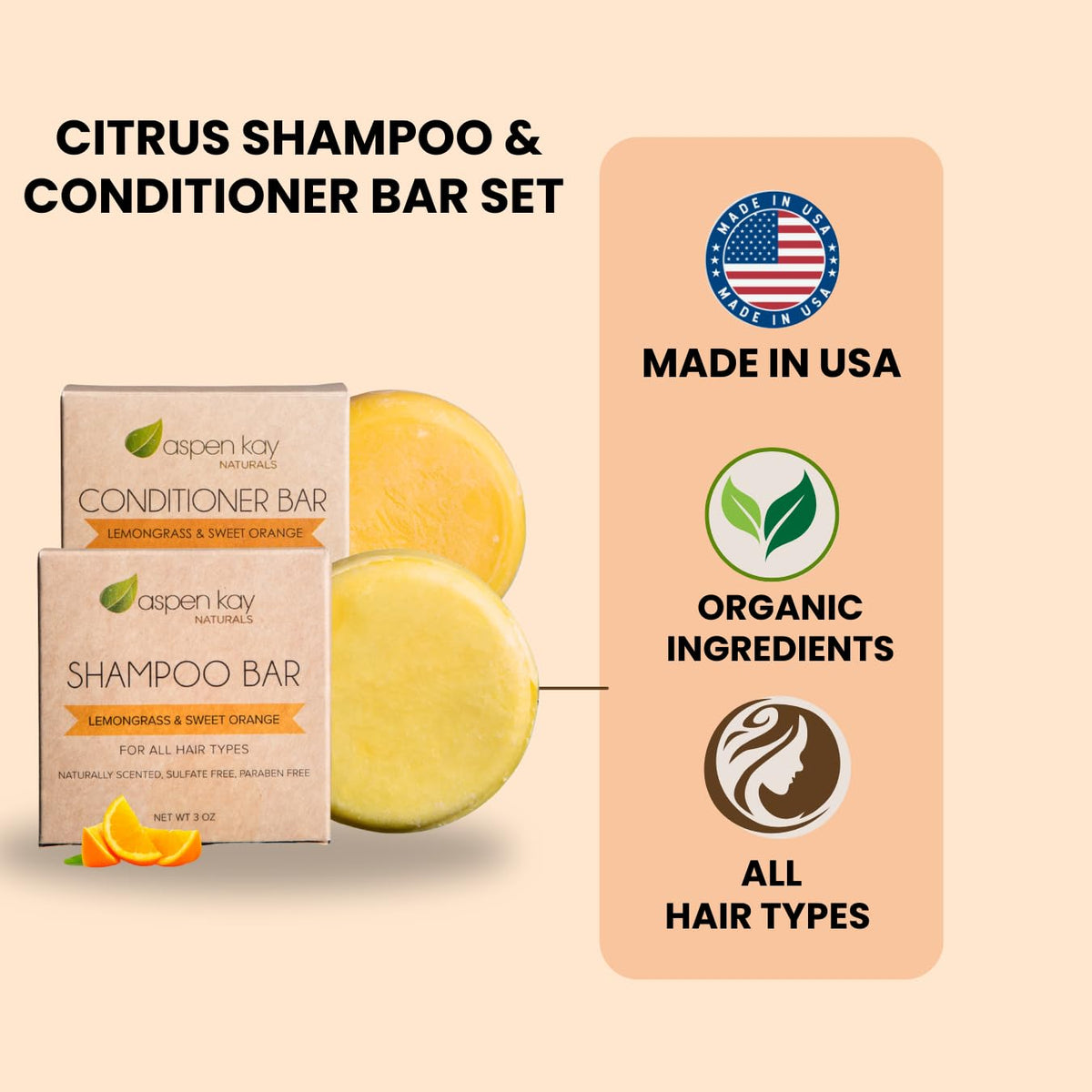 Aspen Kay Naturals Moroccan Argan Oil Conditioner Bar close-up, nourishes and strengthens hair