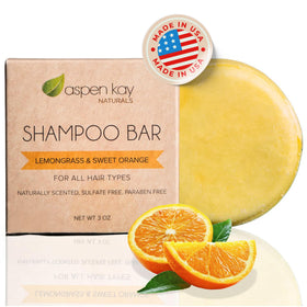 Aspen Kay Naturals Moroccan Argan Oil Shampoo Bar packaging, eco-friendly design.