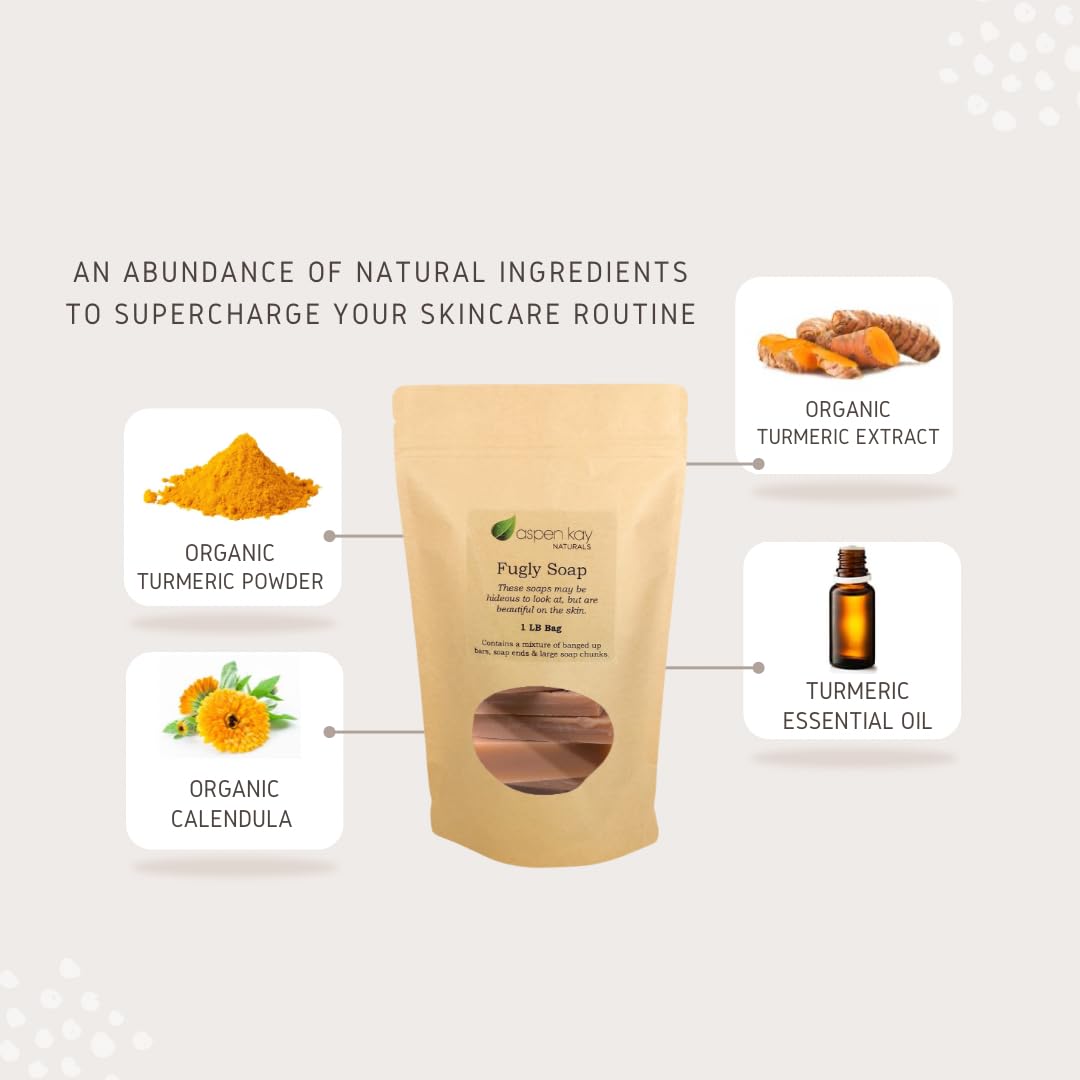 Aspen Kay Naturals Fugly Soap ingredients: shea butter and plant oils for gentle skin care.