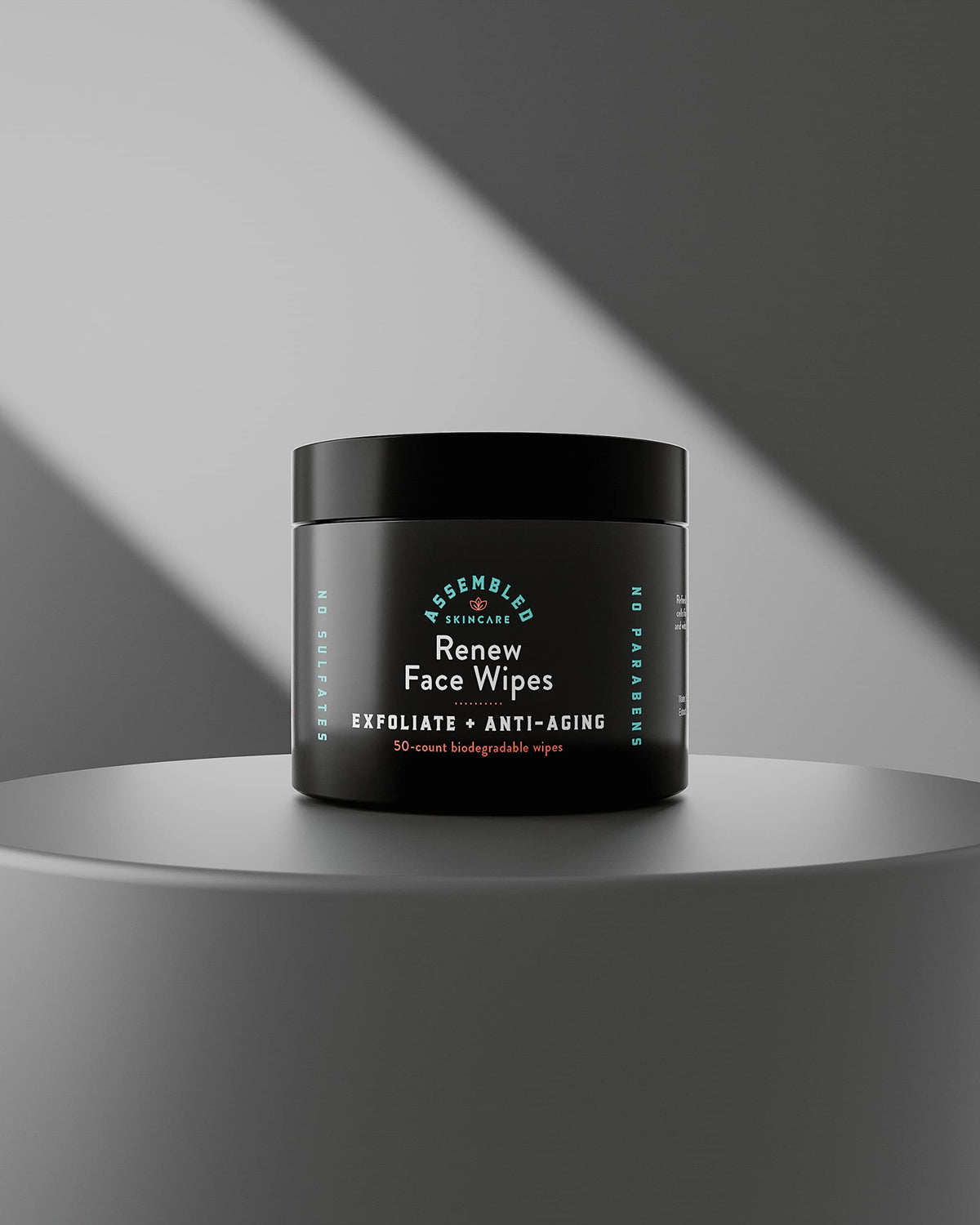 Assembled Renew Face Wipes soft cloth texture for gentle cleansing.