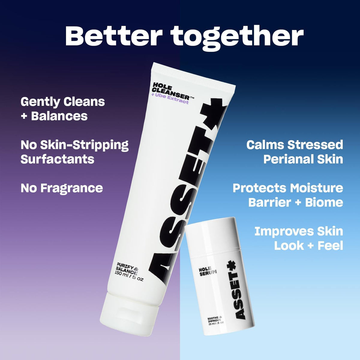 Asset Hole Cleanser oat oil ingredient highlight for barrier support.