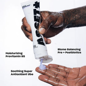 Asset Hole Cleanser post-use skin glow illustrating hydration and calm.