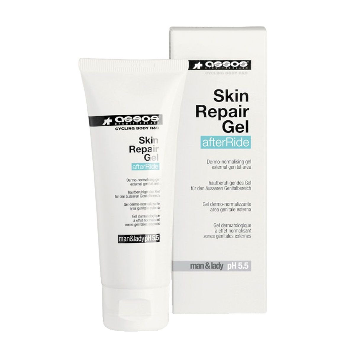 Assos Skin Repair Gel bottle post ride relief and skin comfort