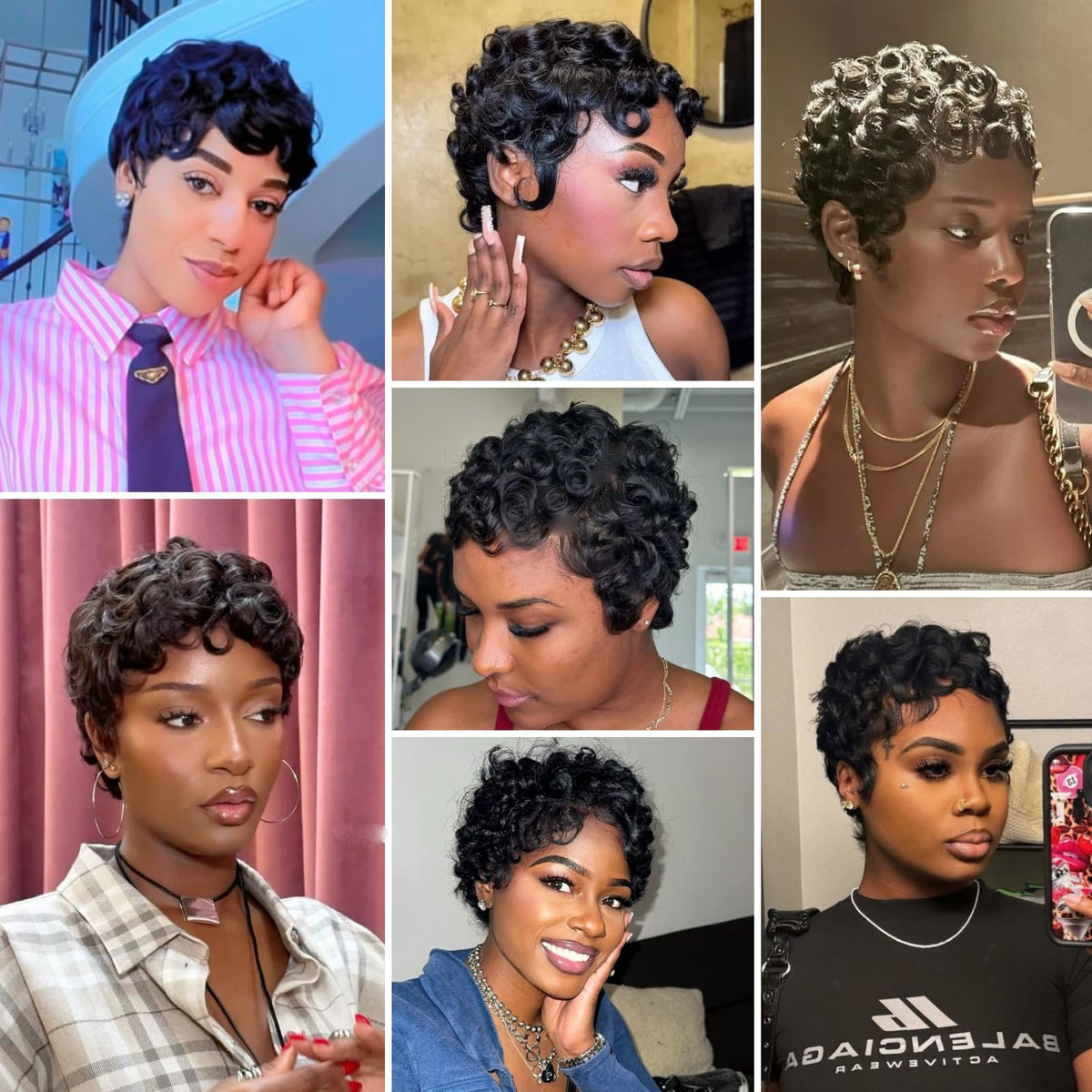 Casual urban wear with Asteria Pixie Cut Wig for travel days.