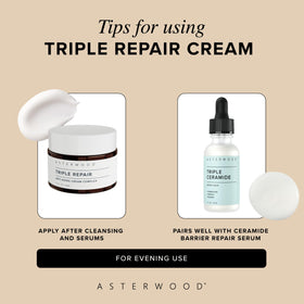 Asterwood cream swirls on skin illustrating deep hydration.