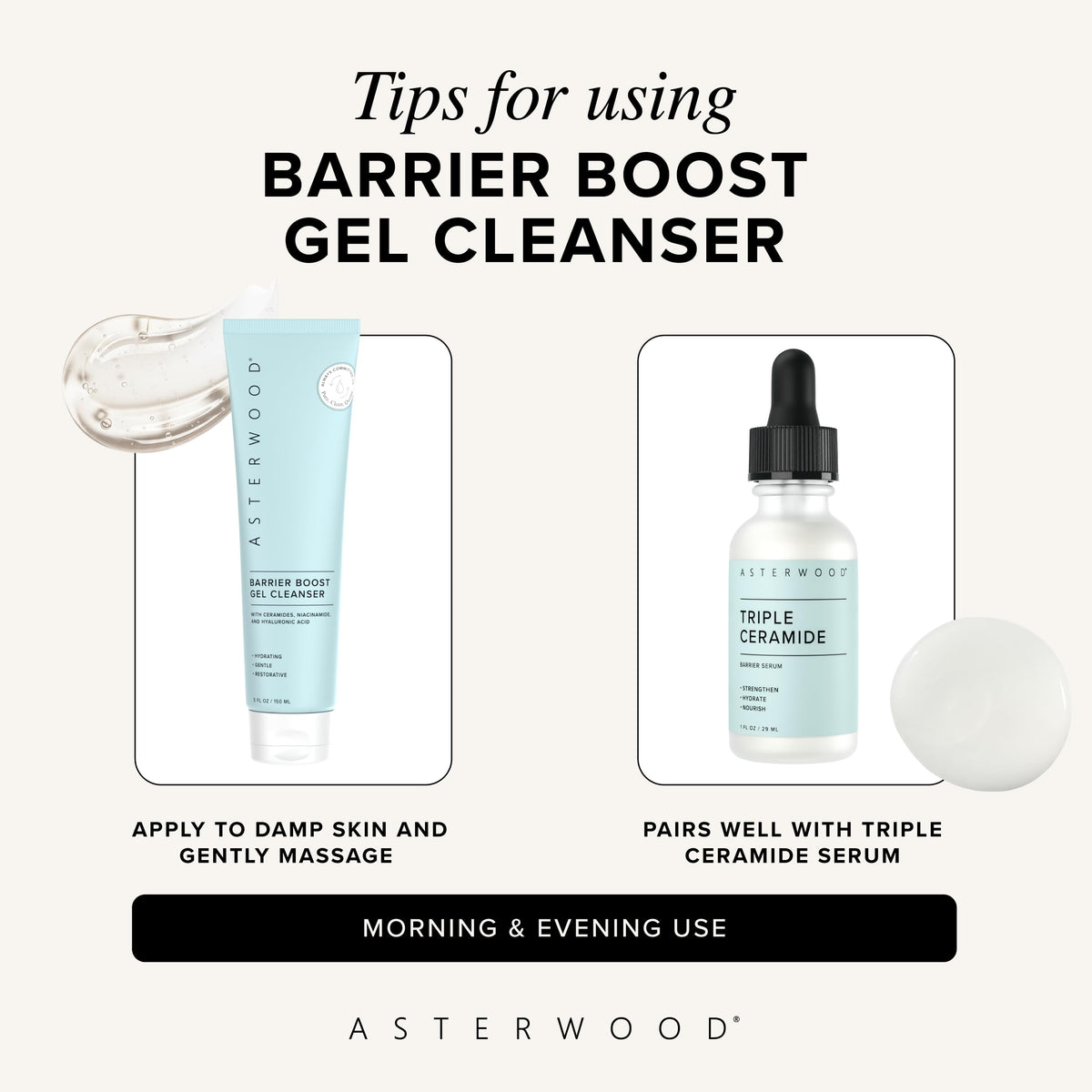 Soft, refreshed complexion after using Asterwood Gel Cleanser
