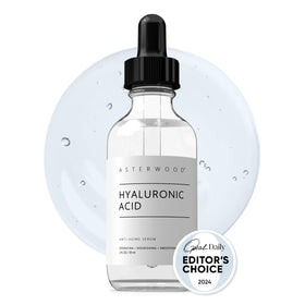 Asterwood Hyaluronic Serum bottle with sleek packaging for daily hydration.