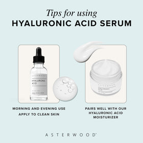 Asterwood Hyaluronic Serum being applied on the hand as part of daily care.