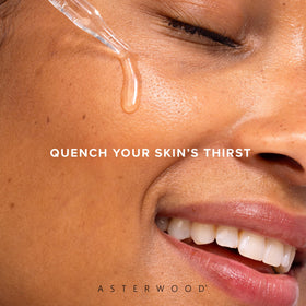 Asterwood Hyaluronic Serum packaging box highlighting vegan, cruelty-free formula.