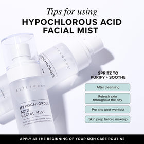 Post-workout use of Asterwood HOCl spray to calm redness and irritation.