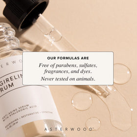 Asterwood night routine scene suggests easy, compact nightly skincare steps.