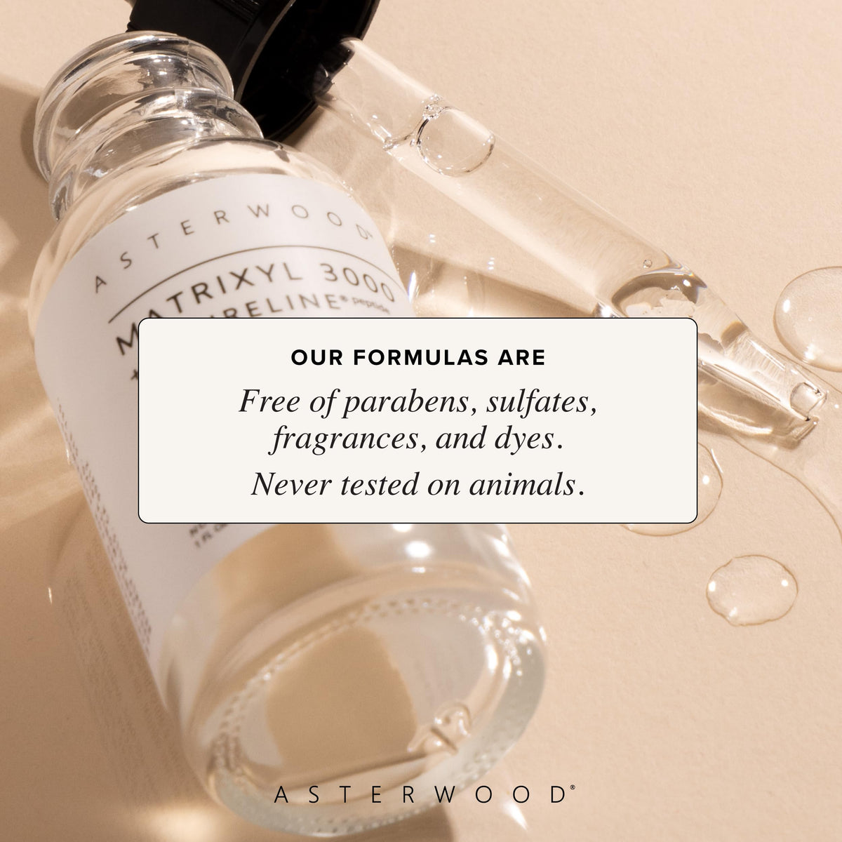 Asterwood on-skin application shows quick absorption.
