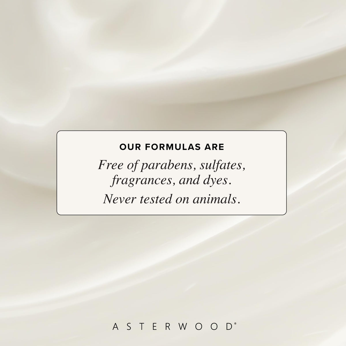 Asterwood bottle design supports sensitive skin with hypoallergenic formula.