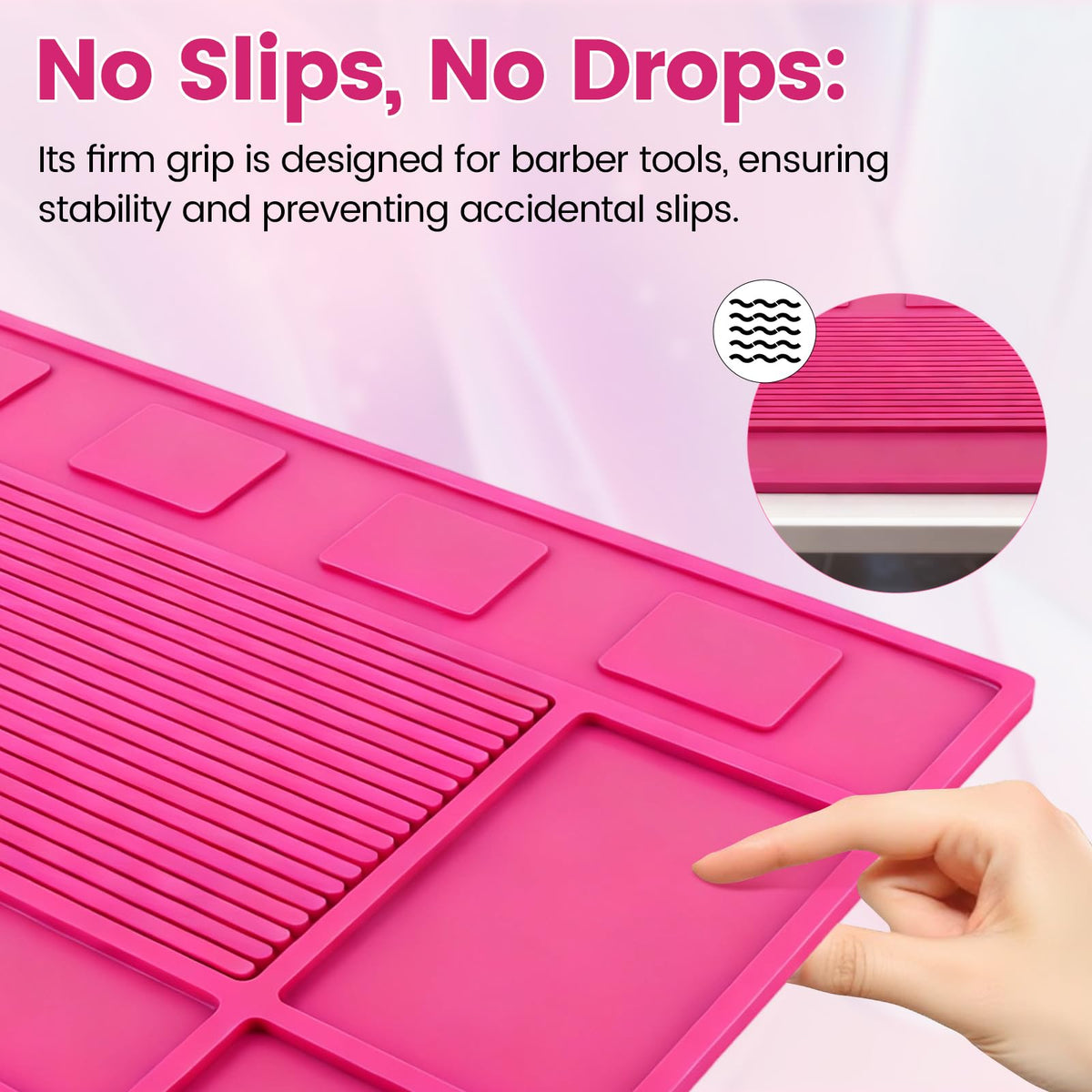 ASTONFOG barber mat with non-slip surface preventing tool slips