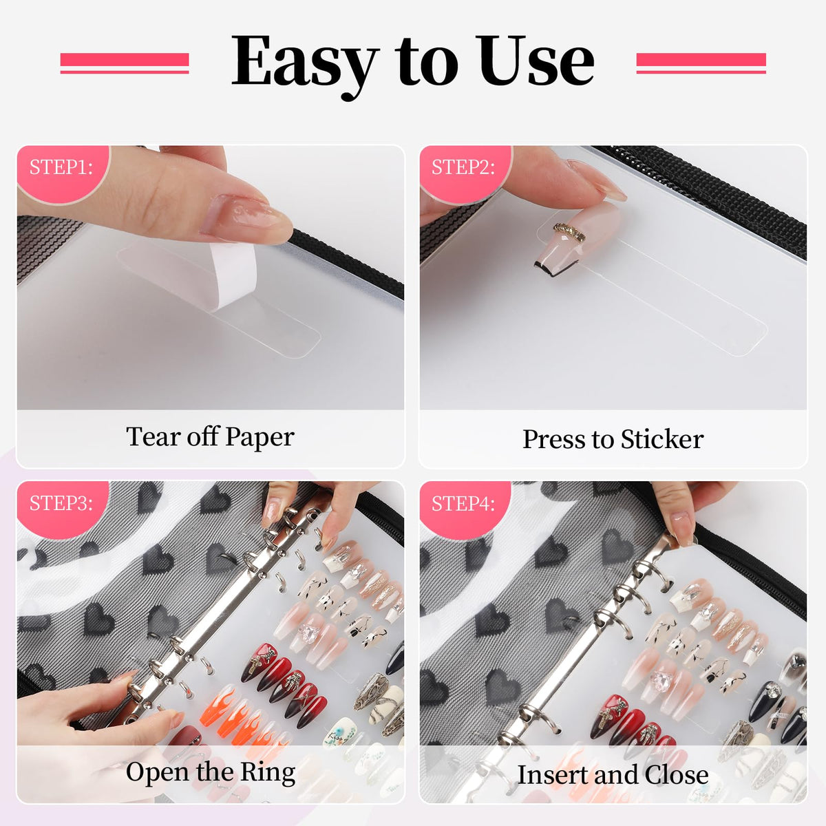 ASTONFOG double-sided tape strips secure swatches during use.