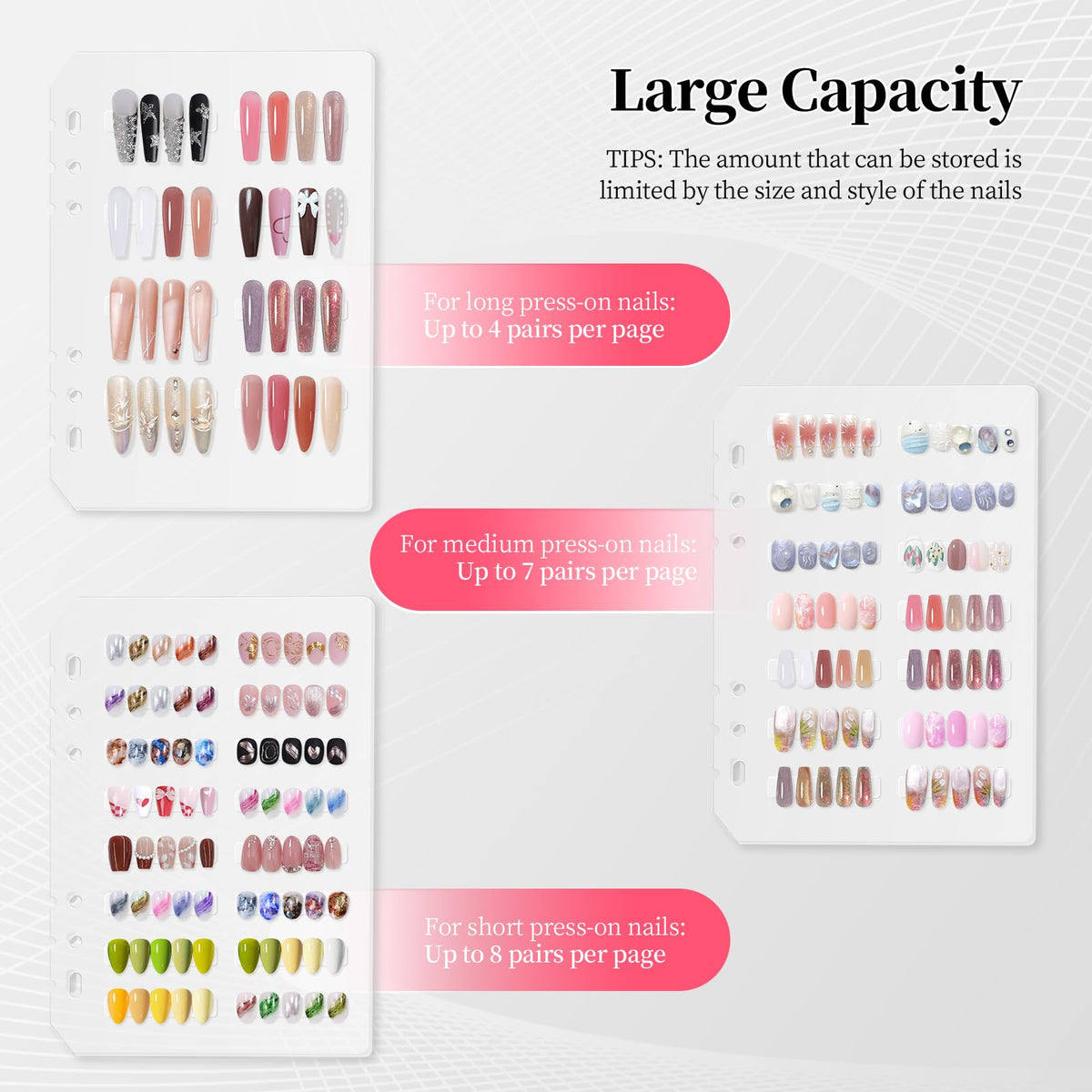 ASTONFOG nail display book in use shows an organized collection.