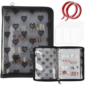 ASTONFOG press on nail storage book cover keeps nails organized on the go.