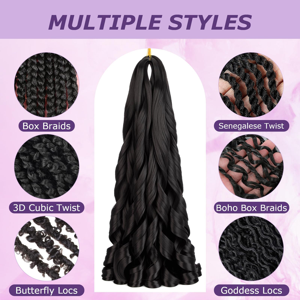 Astriden eight-pack bundle ready for crochet box braids.