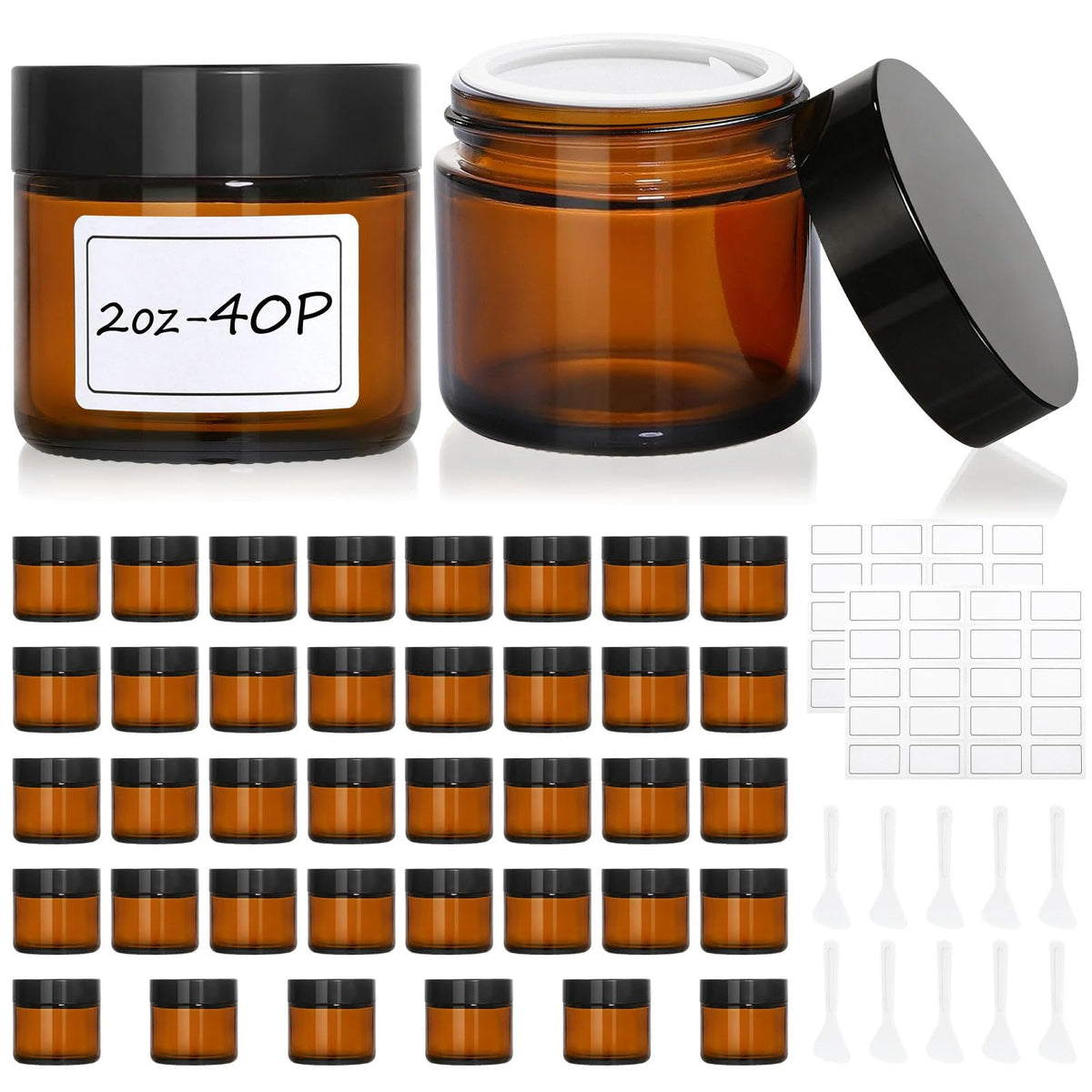AstrivixDD amber glass jar 2oz with lid ready for essential oils storage